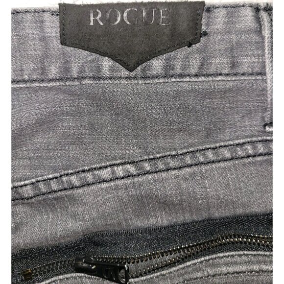 Rogue Destructed Slim Moto Jean Gray Men's 31. Mid Rise, Excellent Motorcycle - Picture 5 of 7